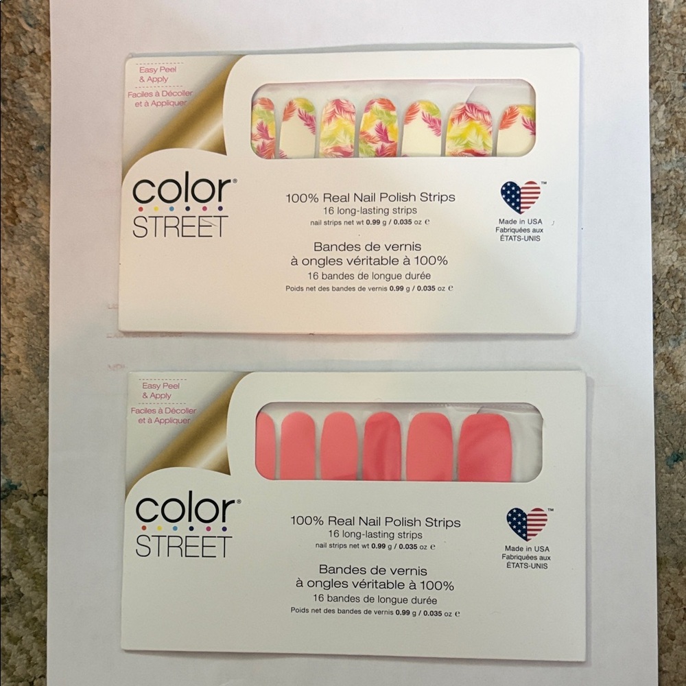 Color Street Tropical Pink and Coral Nail Strips